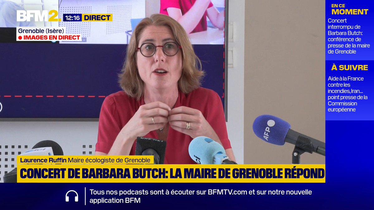 Concert interrompu de Barbara Butch: "Des méthodes que nous n'acceptons pas", réagit la maire de Grenoble, Laurence Ruffin #BFM2