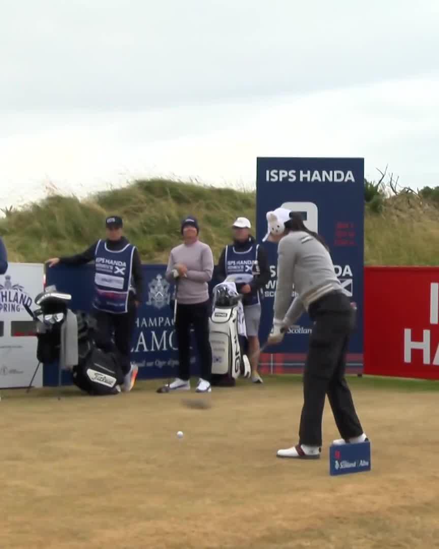 What a club twirl 👇 346 yards to the burn. So Kim hits it exactly 345. Of course.