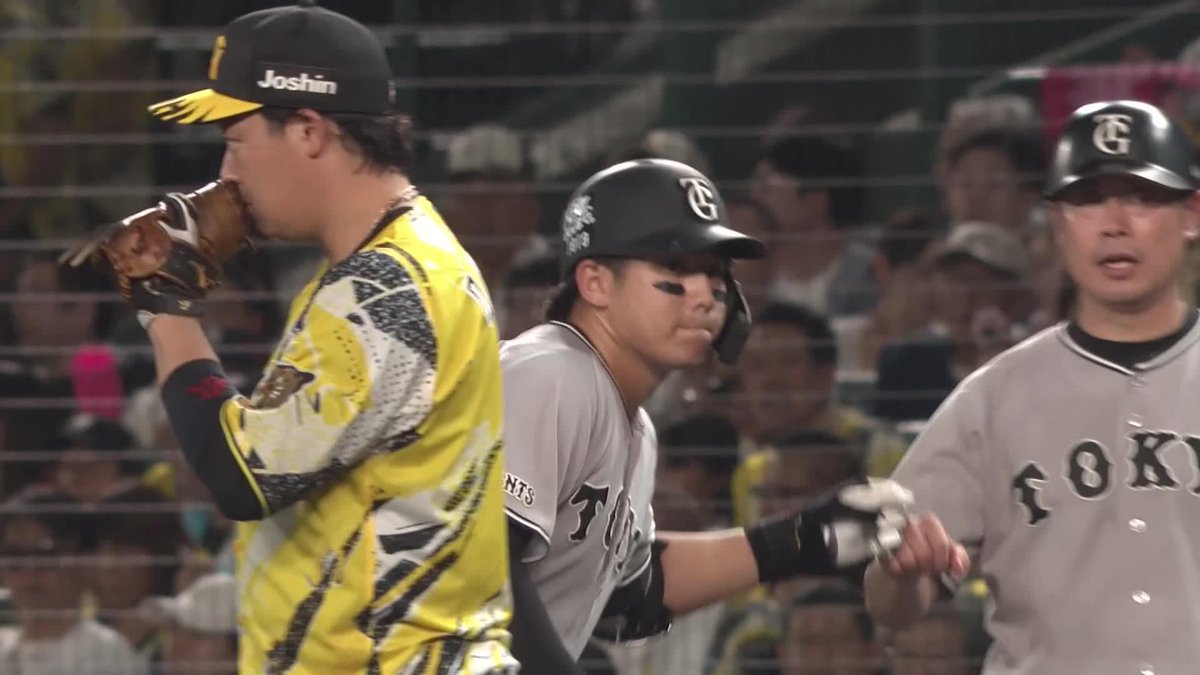 振り負けない 石塚裕惺 内角を逆方向へ 3ヵ月ぶりの安打でチャンスメイク ⚾️阪神×巨人 #阪神タイガース #ジャイアンツ #だったらDAZN