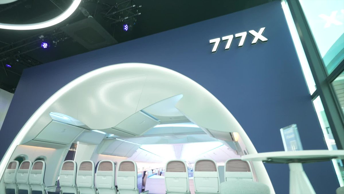 Step inside the future of flying at #FIA2026 with a full-scale 777X interior section. Experience the thoughtful innovations and next-level comfort that create an exceptional flight experience, from a wider cabin and spacious architecture to larger windows.