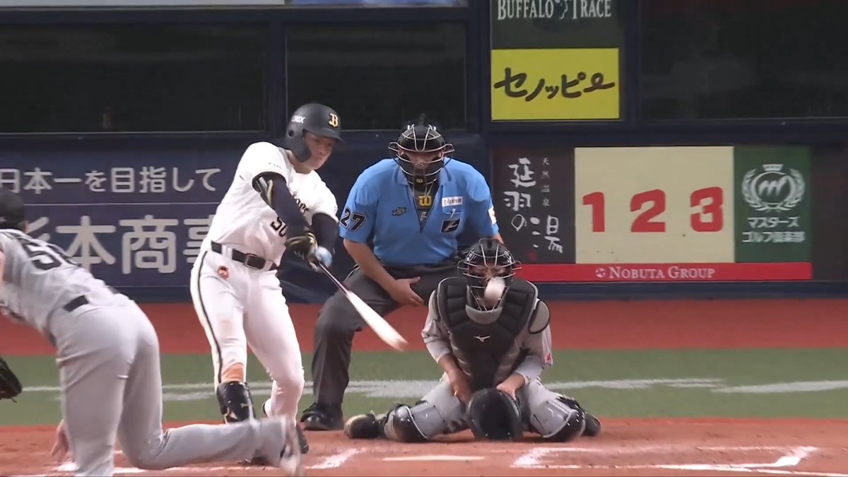 価値ある一打！✨ 土壇場9回に追いついた！💪 オリックス 山中稜真 選手のタイムリーヒットで同点に追いつく！🔥🔥 👇スマホ・テレビで試合観戦！
