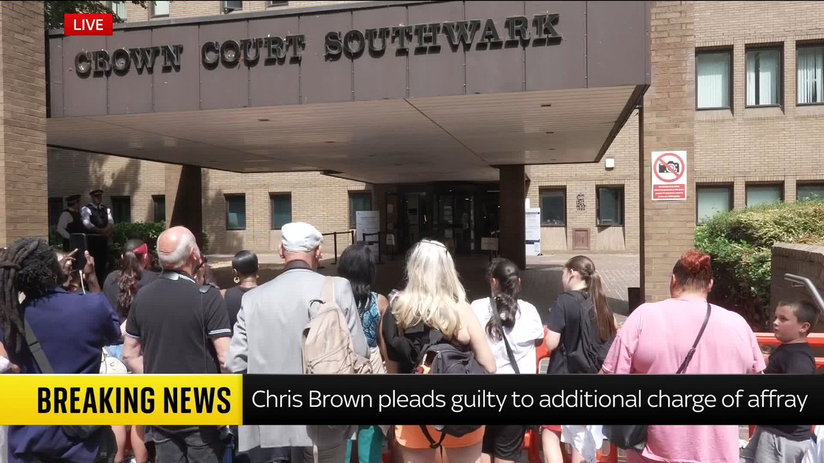 BREAKING: Chris Brown pleads guilty to an additional charge of affray in Southwark Crown Court, London. 📺 Sky 501, Virgin 602, Freeview 233 and YouTube
