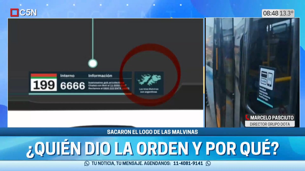 Sacaron el logo de las Malvinas de varias líneas de colectivos: ¿Quién dio la orden y por qué? 📲 #C5N en vivo: