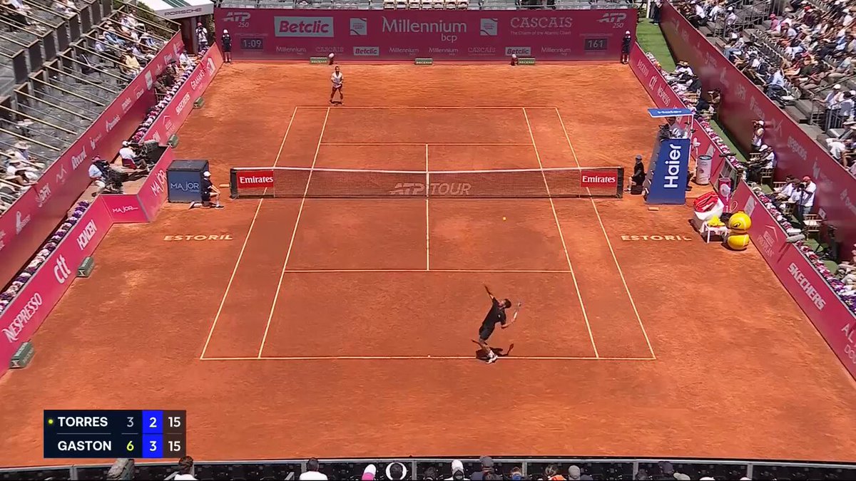 A Gaston special 🎯 The world No.109 ends wild card Torres' dream run 6-3, 6-4 Millennium #EstorilOpen | #EstorilOpen