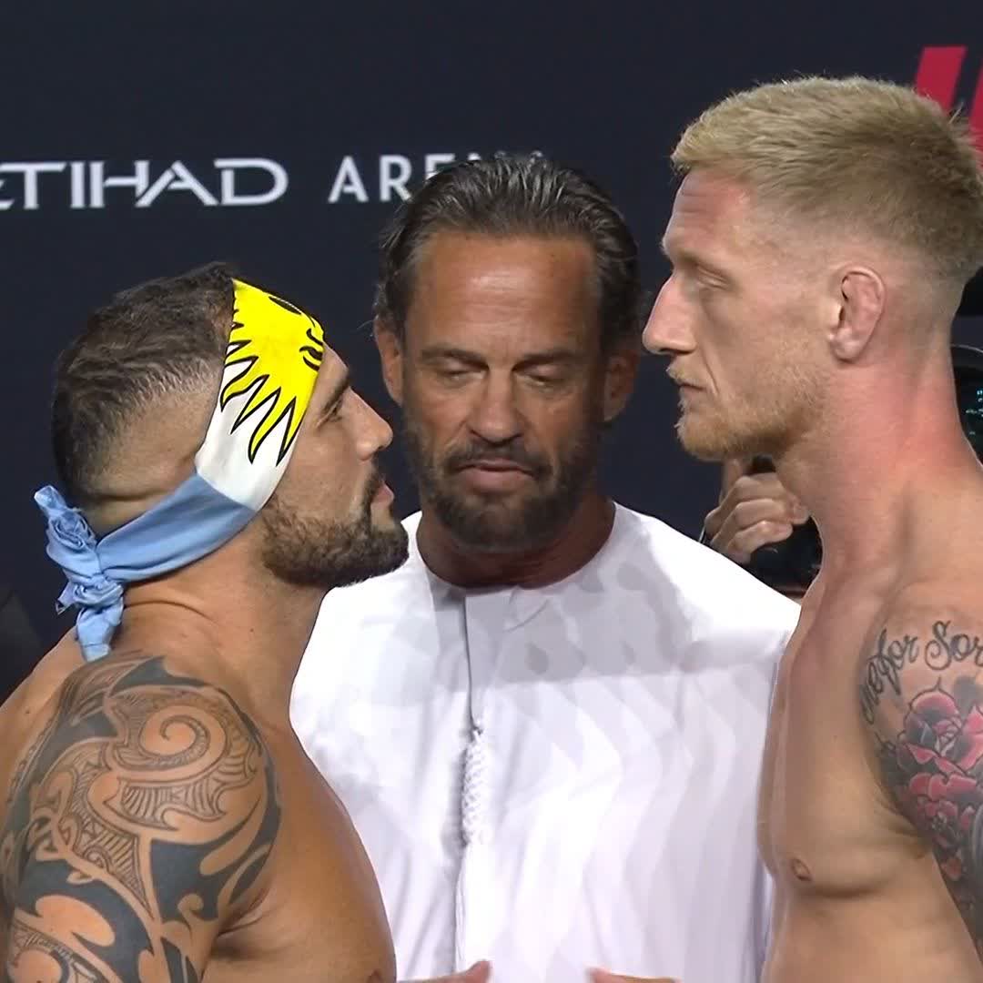 La diferencia de altura se suple con corazón y un volado de derecha 👊🇦🇷 Vamos rasta con todo mañana 💪 #UFCAbuDhabi