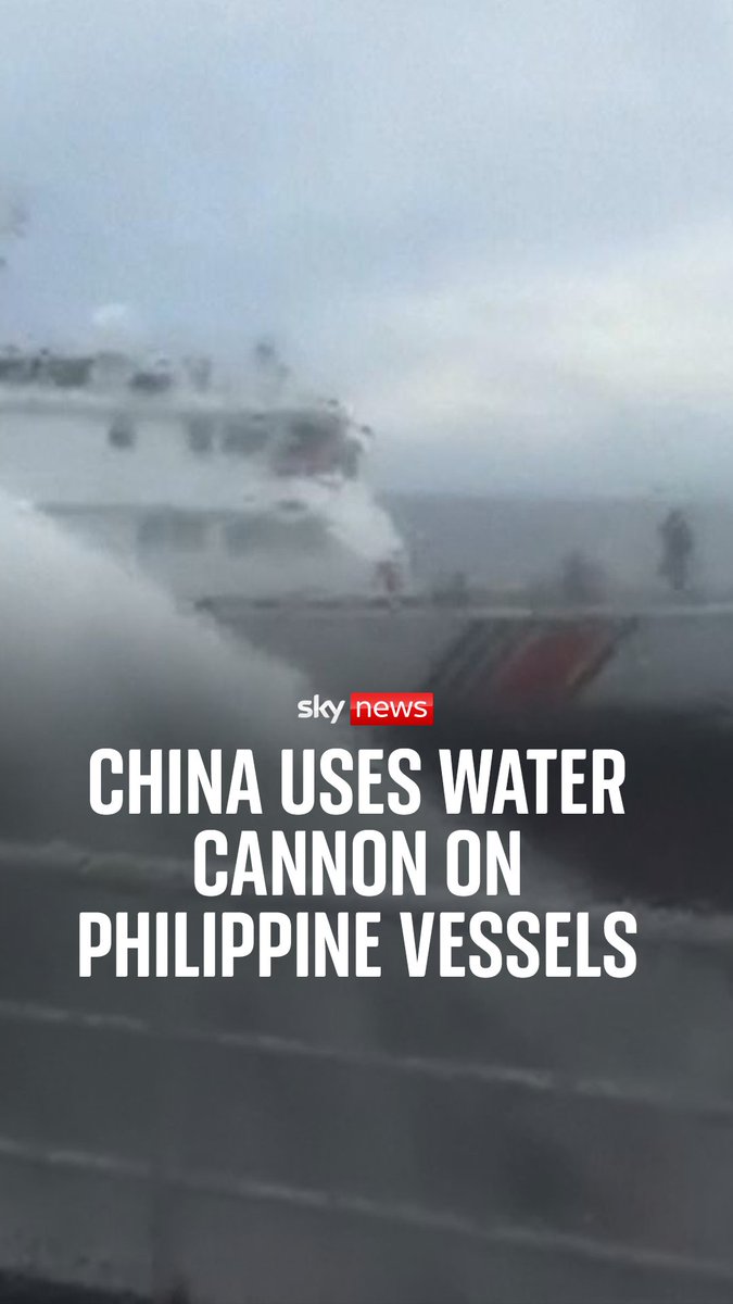 China used a water cannon on Philippine vessels in South China Sea. Beijing's response was to insist that it was acting "professionally" in waters within (what it considers to be) its own territory.