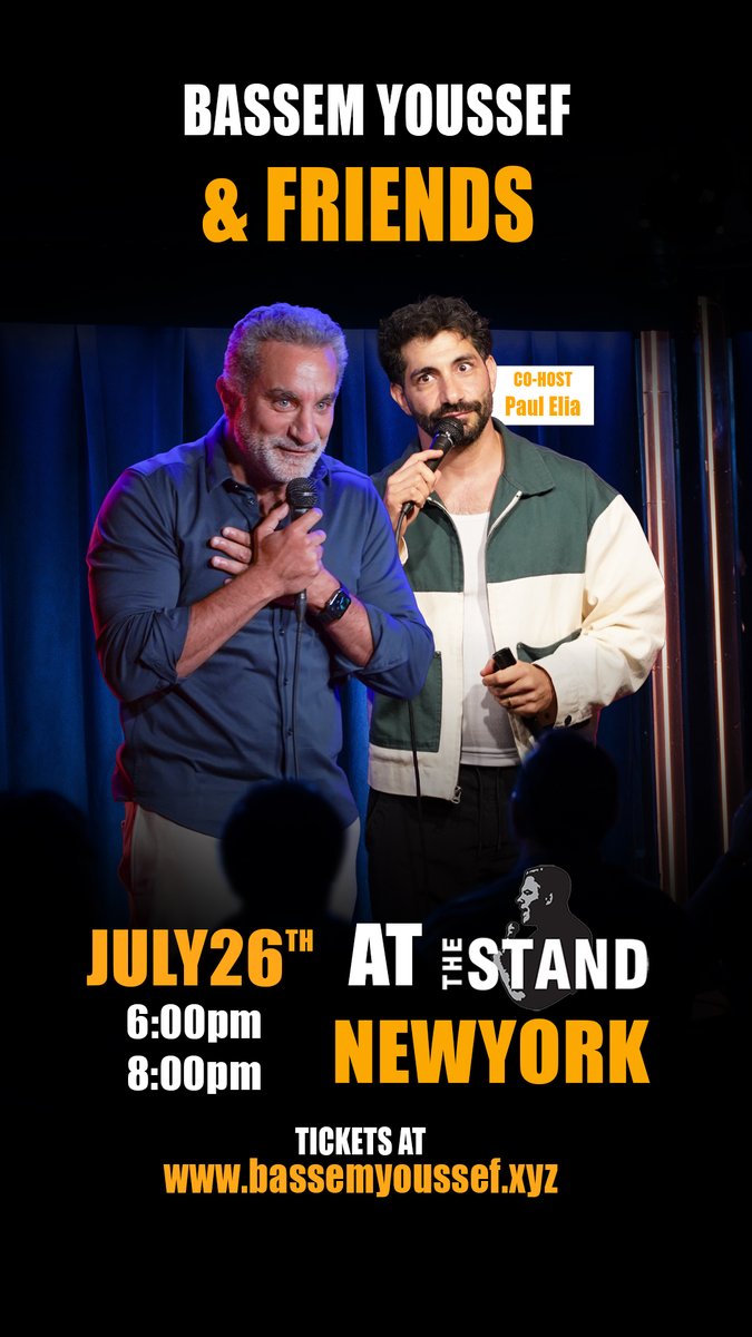 Two shows back to back, limited seating at the stand comedy club New York. Get your tickets on See where I am going Denver, 30 - 31 Jul & 1 Aug Perth, 27 Aug Adelaide, 29 Aug Brisbane, 2 Sep Melbourne, 4 Sep Sydney, 5 Sep Auckland, 8 Sep