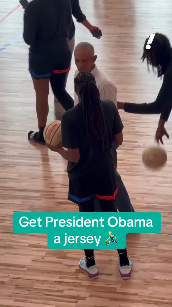 The former president couldn't resist D-ing up Jonquel Jones 😂