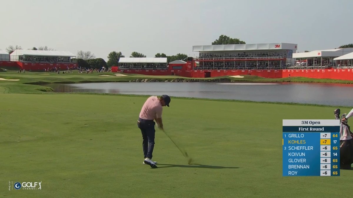 From 246 yards, to 4 feet, to eagle. ๐ @Ben_Kohles with a statement finish to his opening round at the 3M Open. #ProV1x