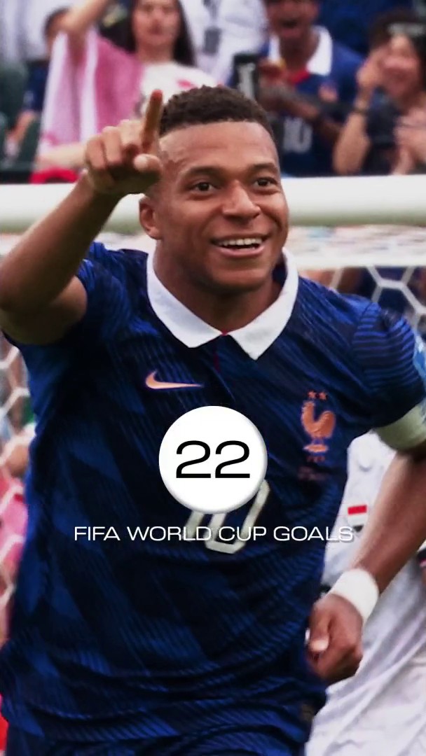 ⚽️👑 كيليان مبابي ينفرد بصدارة الهدافين التاريخيين لكأس العالم برصيد 22 هدفًا، متجاوزًا ليونيل ميسي صاحب 21 هدفاً 🎥 شاهد جميع أهداف مبابي الـ22 في كأس العالم. #كأس_العالم2026
