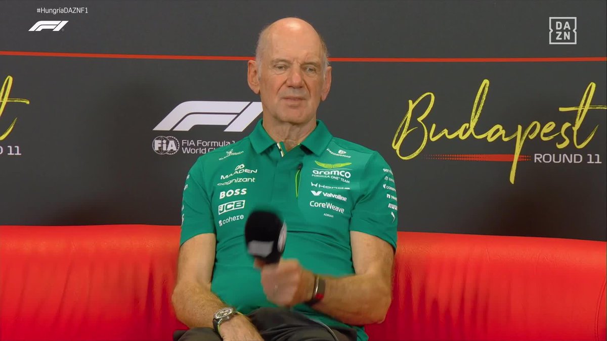 🗣️ Los resultados son prometedores. Solo es una parte de todo el paquete. Habrá algo más para Monza y Bakú Adrian Newey lanza en Hungaroring el mensaje más esperanzador para Aston Martin y Fernando Alonso 👏🏻🟢 #HungriaDAZNF1 🇭🇺