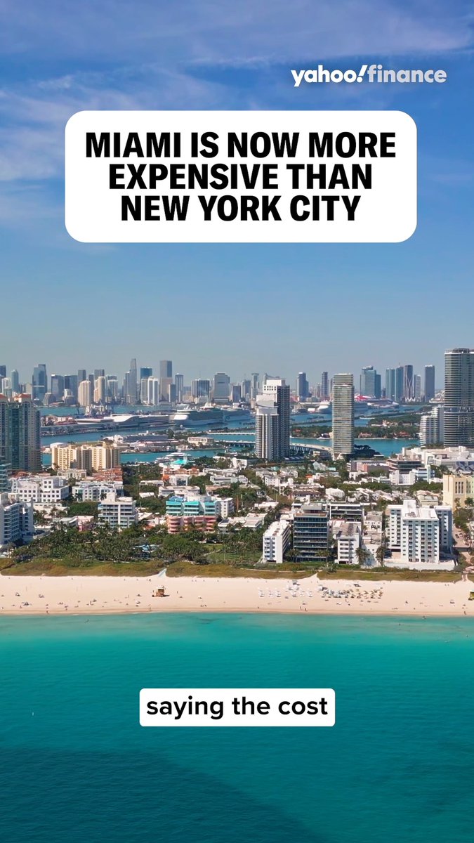 Miami is officially a more expensive city to live in than NYC, according to federal data.