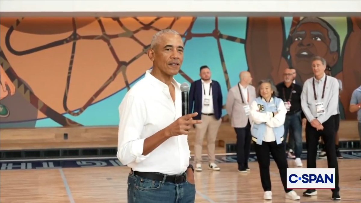 Former President Obama attends WNBA All-Star practice at the Barack Obama Presidential Center in Chicago: "People paying attention to your excellence I think has been something for basketball fans generally, a sight to see."