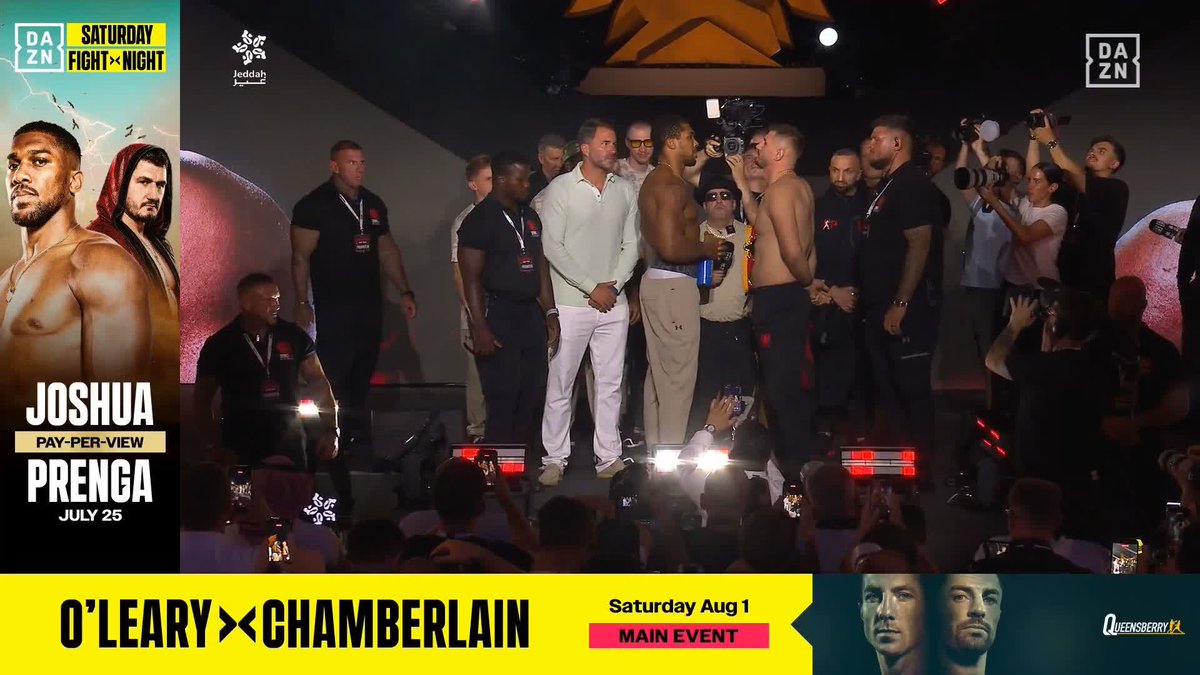 Anthony Joshua 251 pounds ⚖️⚖️ (243 vs Jake Paul) Kristian Prenga 261.4 pounds ⚖️⚖️ We have a fight tomorrow on DAZN‼️ AJ is BACK‼️‼️