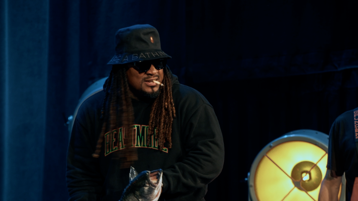 throwing this fish definitely has something to do with Marshawn Lynch's next catchphrase
