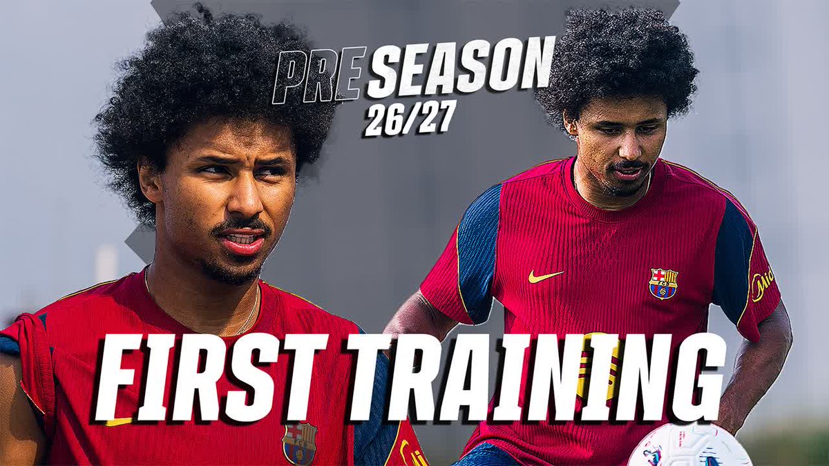 Karim Adeyemi completes his first training with Barça 🏃♂️🏋️