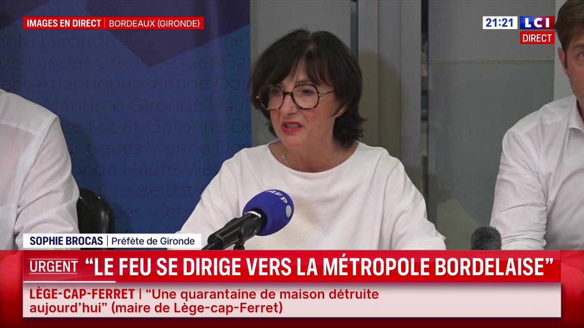 🔴 Incendie en Gironde : "Il se dirige vers l'est du département et la métropole bordelaise", Sophie Brocas, préfète de Gironde