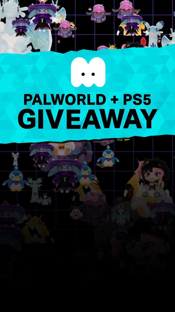 ATTENTION PAL TAMERS! 🚨 to celebrate the official launch of Palworld 1.0, we're giving away the ultimate Pal bundle!!! 🎉💙 1 lucky winner will receive a BRAND NEW PS5 and ONE OF EACH Palworld plush! 🤯✨ here’s how to enter: ✨ follow us Makeship ✨ tag a friend below and tell us which Pal you'd gift them 👀 ✨ enter on our other platforms for multiple chances to win! The winner will be selected from entries across Instagram, TikTok, YouTube, and X. The giveaway will end July 28. The winner will be chosen at random by the official Makeship account after the giveaway closes.