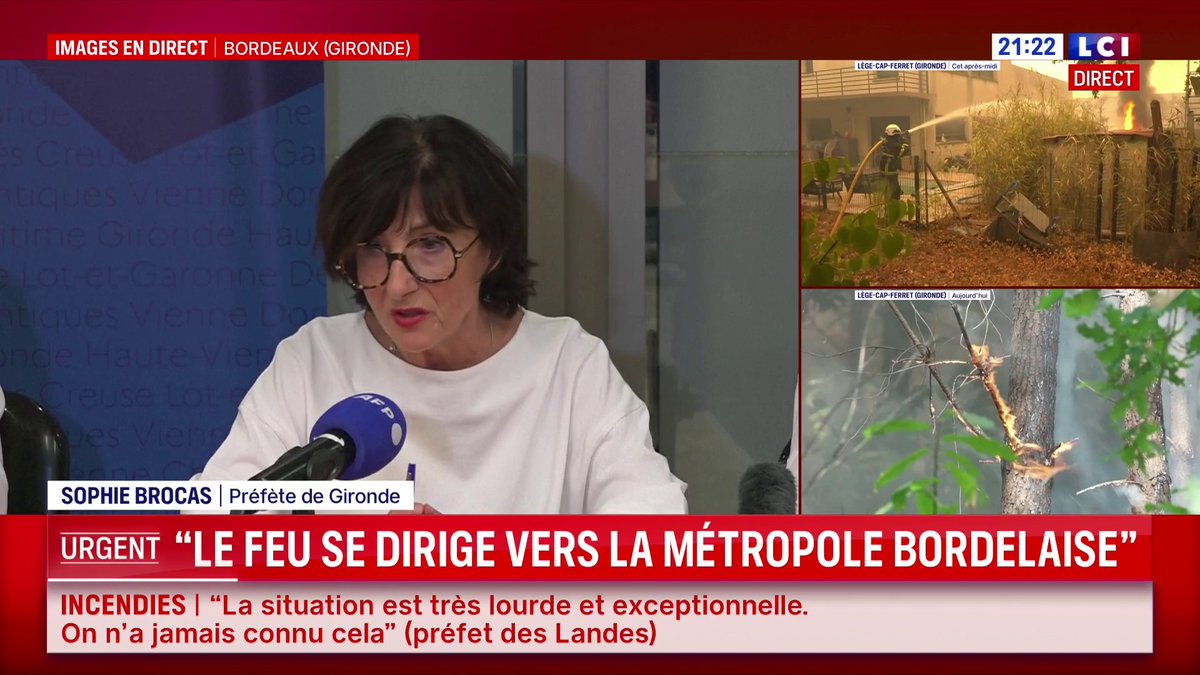🔴 Préparation aux évacuations en Gironde : Sophie Brocas, préfète de Gironde demande aux personnes des communes de Sainte-Hélène, Salaune, Lanton, Audenge, Saint-Médard-en-Jalles, Saint-Aubin-de-Médoc, Saint-Jean-d'Illac, Martignas de se préparer à évacuer