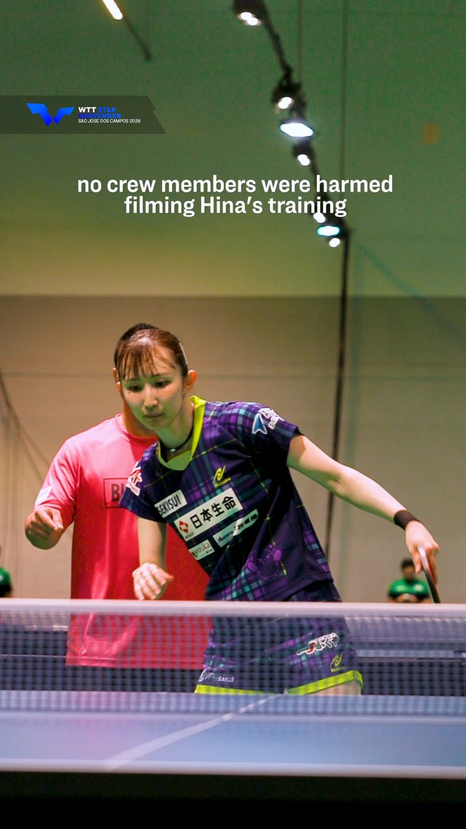 If you're wondering what the Top seed, Hina Hayata is up to 😎 She's on Table 3 right after the break 💅🏼 #WTTSaoJose #TableTennis