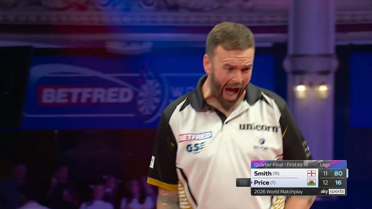 SMITH RESTORES PARITY! What an ending we've got in store here… Ross Smith takes his fourth consecutive leg to level 12-12 against Gerwyn Price! 📺 #MatchplayDarts