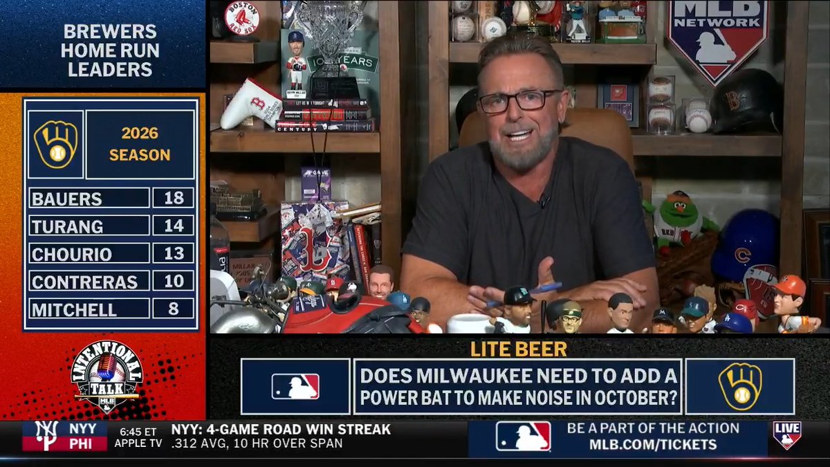 Currently, the Brewers have the second-best record in MLB AND fewest HR in MLB. Does Milwaukee need a power bat at the Trade Deadline to win in October? Kevin Millar | RyanDempster
