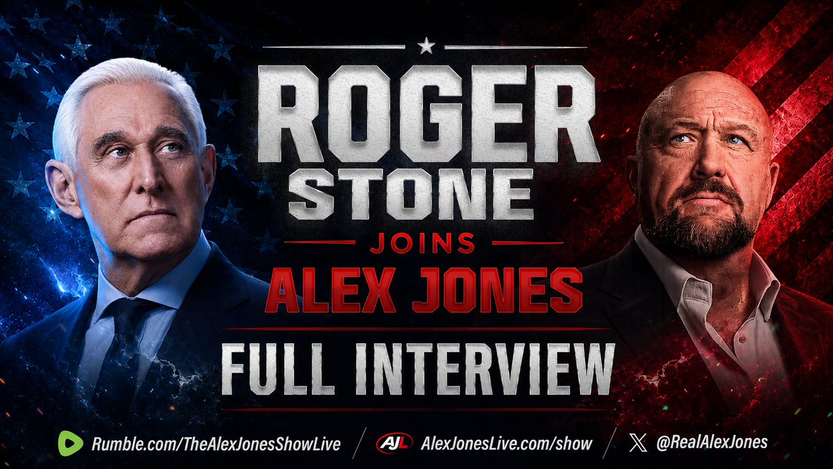 EXCLUSIVE: Roger Stone Joins Alex Jones LIVE For The 1st Time In 4 Months To Break The Latest On The Trump Admin & Make His Political Forecast For The Future Of America! Topics Discussed: ➤The Socialist Takeover Of The Democrat Party ➤Section 219 Of The 2027 NDAA ➤The GOP Turning On JD Vance ➤Republican Prospects In The 2026 Midterms ➤The "Nixonmaxxing" Phenomenon ➤His New Book On The Attempted Assassination Of Ronald Reagan & MUCH MORE! THIS IS A MUST-WATCH/SHARE FULL INTERVIEW! Roger Stone Alex Jones Network 🔴WATCH/SHARE THE LIVE X STREAM NOW: