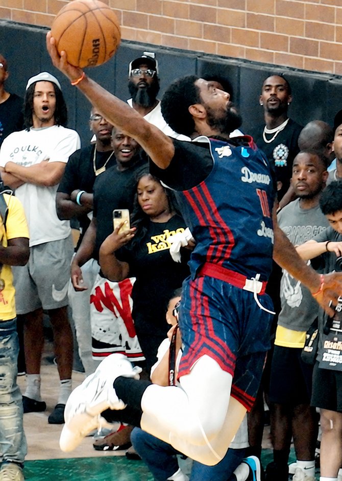 MIXTAPE LEGENDS: UNCLE DREW! 2 year ago today, Kyrie Irving made his Drew League debut and became the first NBA player to get a triple-double at the Drew (23/13/11)!