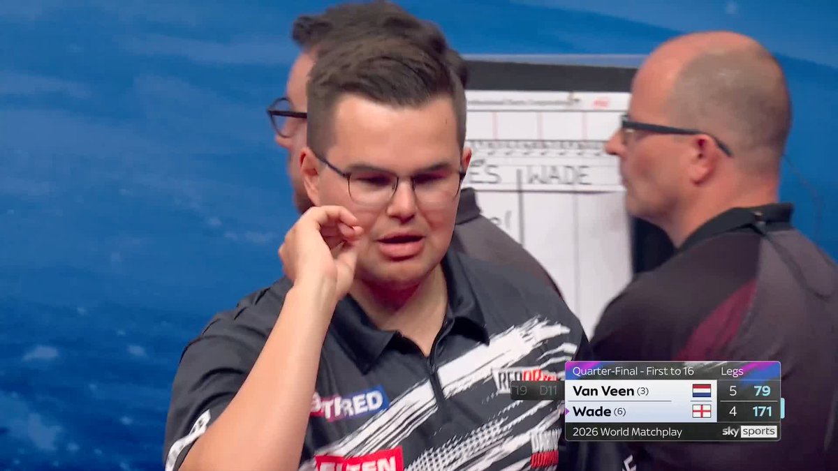 VAN VEEN AHEAD! Gian van Veen leads James Wade 6-4 in a nervy affair! 📺 #MatchplayDarts