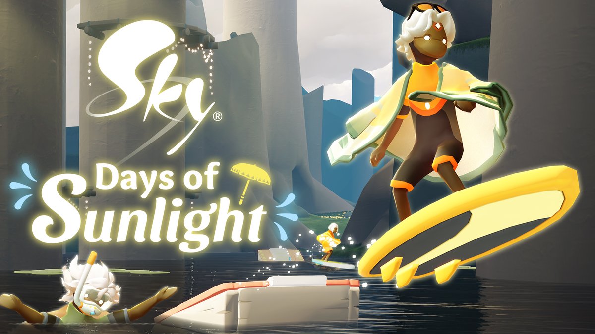 Surf's up, Sky Kids! 🌊 Get ready for tons of fun in the sun during Days of Sunlight, starting July 31st! 😎☀️