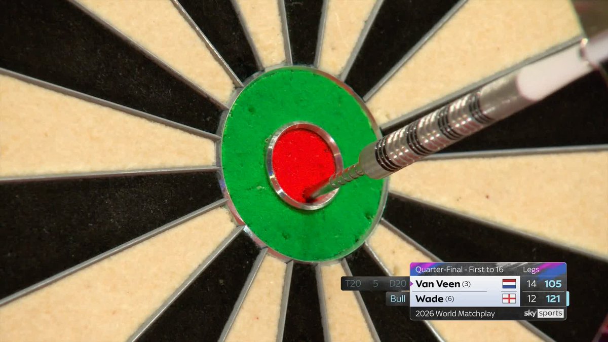 WADE RETALIATES! James Wade's turn to strike a big checkout, taking out 121 on the bull to take the match back on throw! 📺 #MatchplayDarts