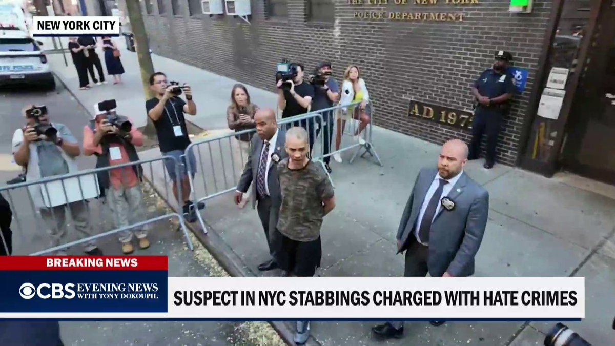 The suspect in Thursday's double stabbing on New York City's Upper West Side has been charged with hate crimes in connection with the stabbing of a Jewish man outside a synagogue.