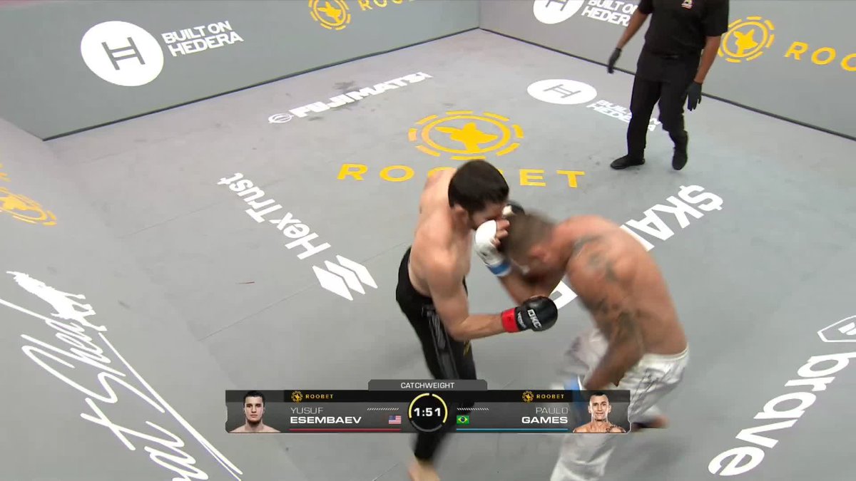 The wall jump backfired!!! 🫨 Yusuf Esembaev wins by KO in round 2 [ #KC62 | Live on UFC Fight Pass ]