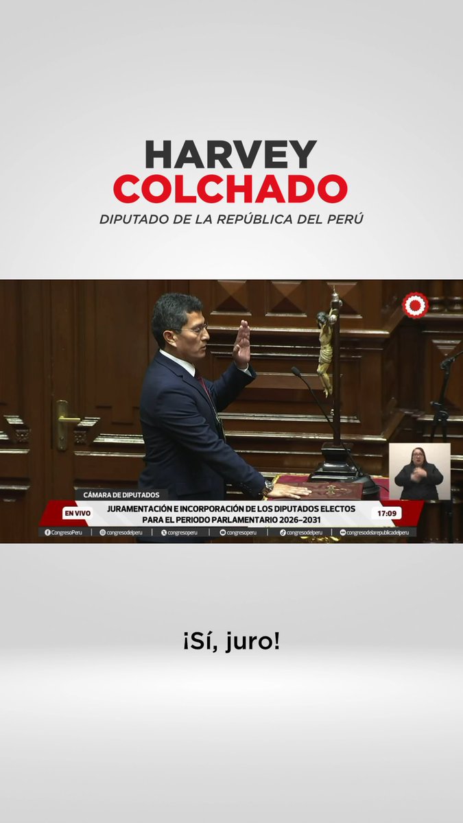 ¡Hoy no asumo un cargo! Asumo una responsabilidad con millones de peruanos que exigen seguridad, justicia y un Estado que vuelva a cumplir su deber. Juro trabajar con la misma firmeza con la que enfrenté al crimen. Este es el inicio de una nueva misión, recuperar la confianza de los peruanos.