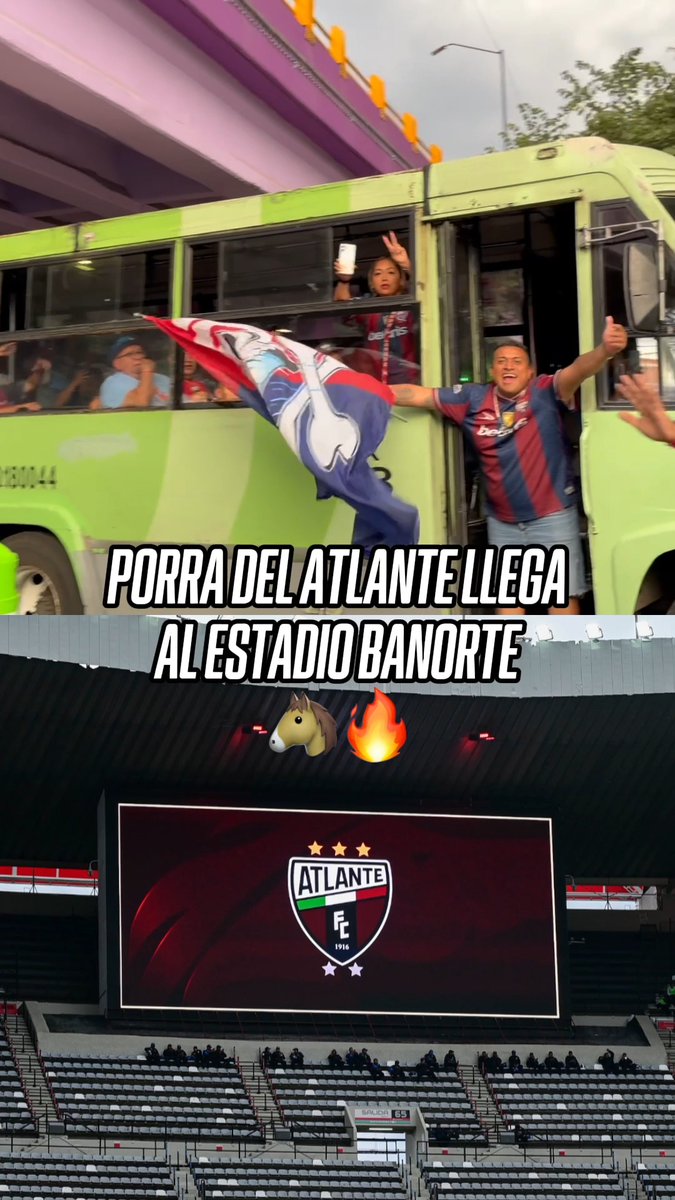 ¡CON TODA LA ACTITUD! 😎🔥 🐴 Los porra del Atlante ya se hace presente para alentar a su equipo.