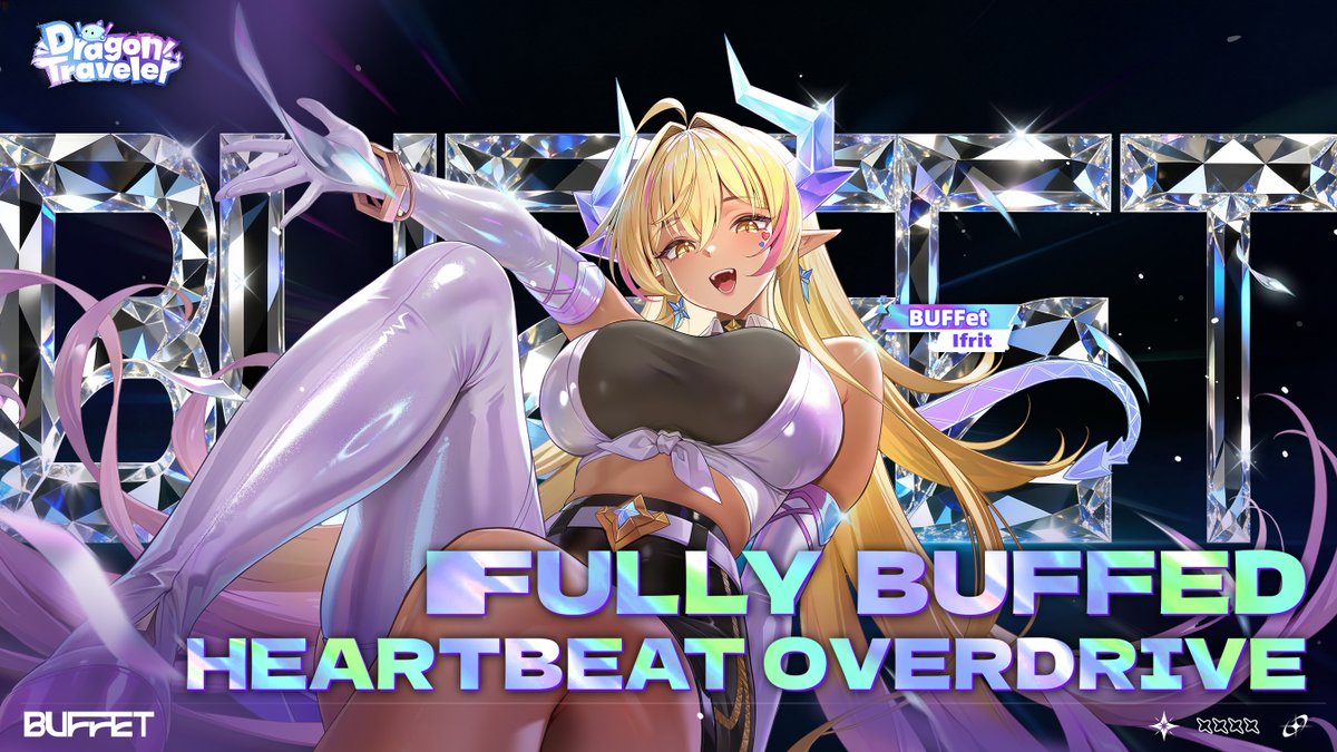 [Ifrit] Put on her free skin and watch her debut at center stage! 🎁Gift Code: Flamefiend ❤️July 30 — Fully Buffed. Heartbeat Overdrive. Get the [BUFFet Ifrit] skin for free! ♡ Follow &amp; Share to Enter the Prize Draw!♡ 💓Rewards: $10 Amazon Gift Card x3 #DragonTraveler