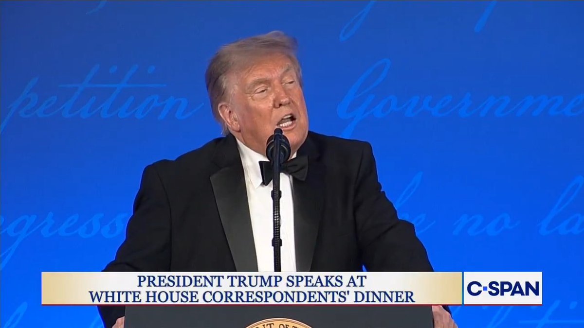 President Trump jokes about Health and Human Services Secretary Robert F. Kennedy Jr. at the White House Correspondents' Dinner: "I want you all to know that Bobby Kennedy ran over the cow with his car."