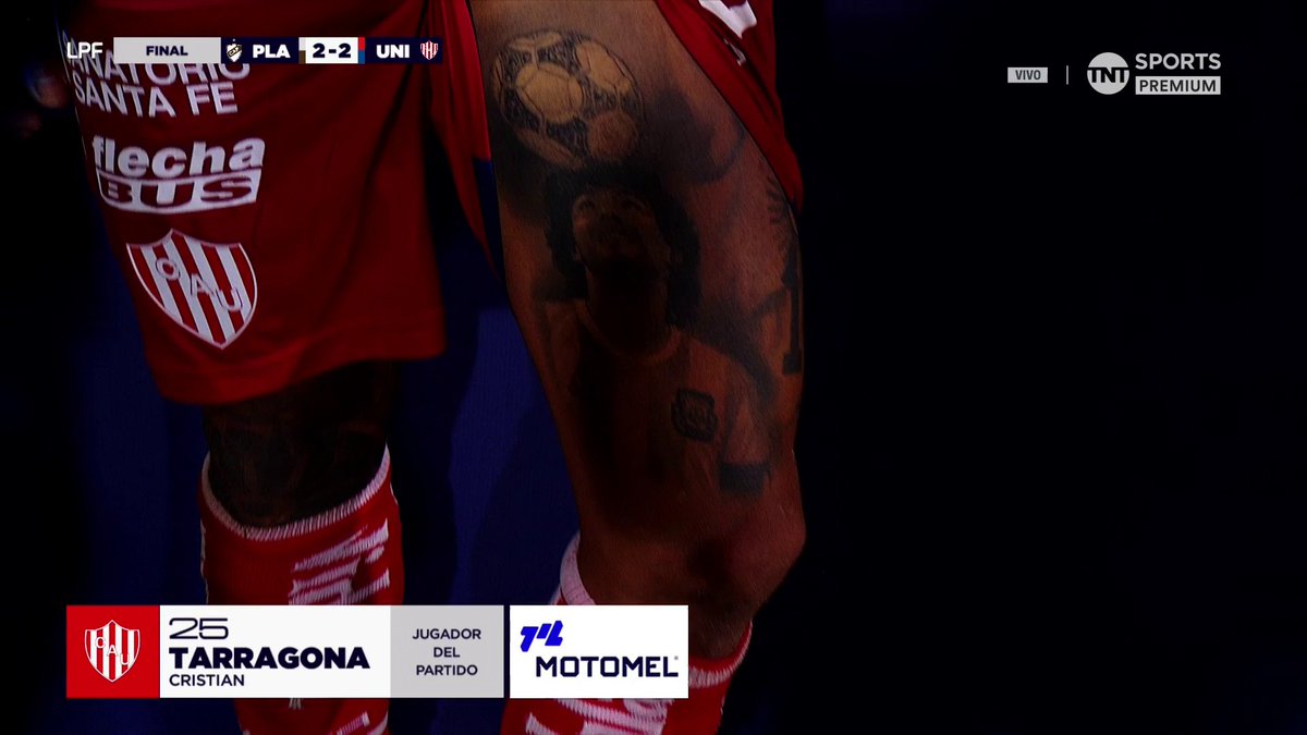 EL TREMENDO TATUAJE DEL DIEGO Cristian Tarragona el goleador del Tatengue nos mostró su hermoso tatuaje del Diego y les dejó unas palabras a los jjugadores de la selección #LPFxTNTSports