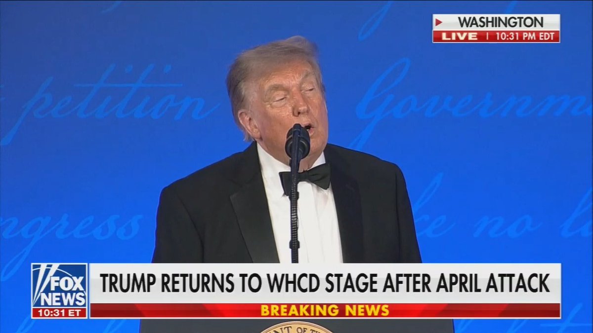 Trump announces he will run for a "fourth" term and dons a "Trump 2028" hat