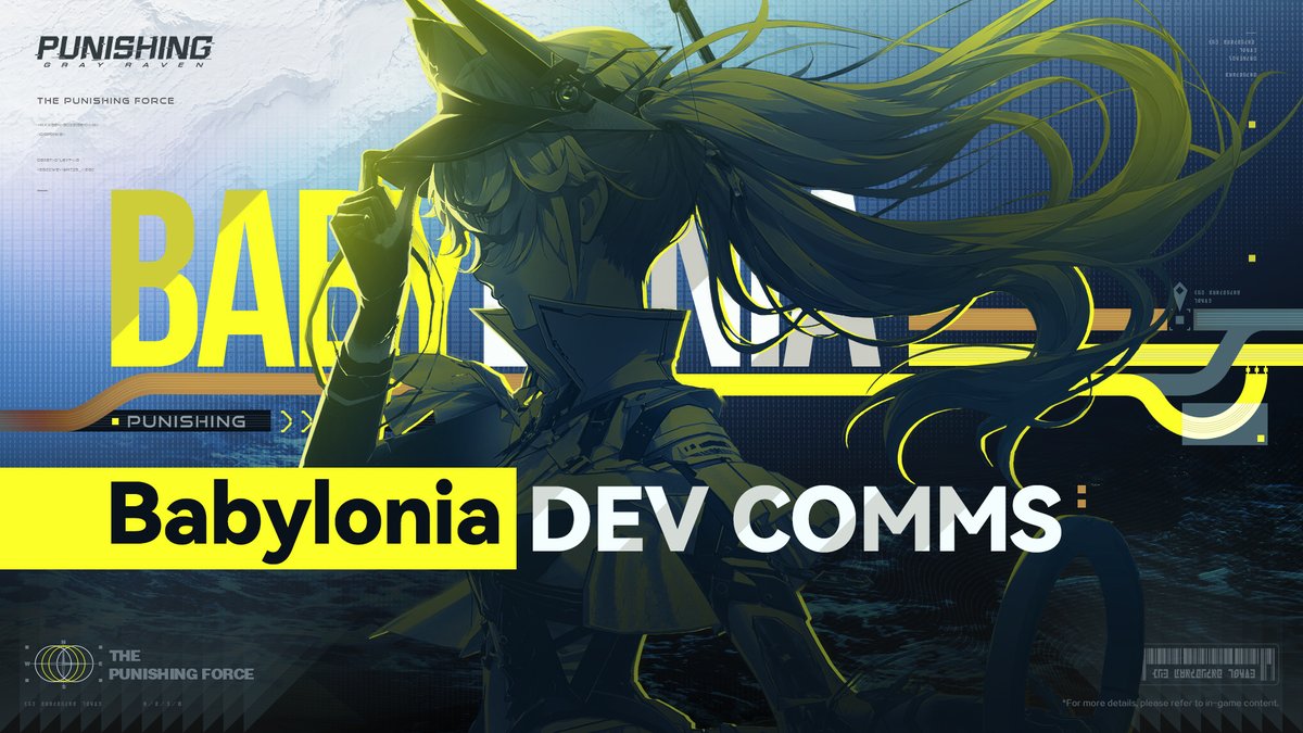 [Punishing: Gray Raven | Babylonia Dev Comms VOL. 2] The great ship has set sail! Beneath the still waters, a storm stirs. The second episode of Babylonia Dev Comms is here! This time, we'll be sharing progress and plans on client optimizations, concert updates, and more. We'll also be giving you a preview of new content and events coming in the Steering By Light update. Hopefully, this will help you understand Karenina's brand new form better, Commandants. ———————————— Punishing: Gray Raven's new version, Steering By Light, officially launches on August 19th! The S-Rank Omnirame Karenina: Effulgence will make her debut soon!