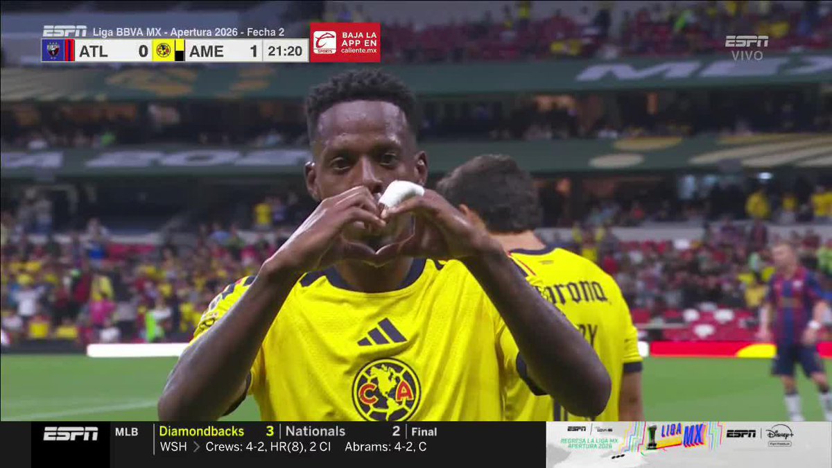 ¡GOOOOL DEL AMÉRICA! 🦅🔥 Gran jugada de Isaías Violante, que termina en un gran remate de cabeza de Cristián Borja. 🐴 0-1 🦅 EN VIVO por ESPN y #DisneyPlus Premium. 📺