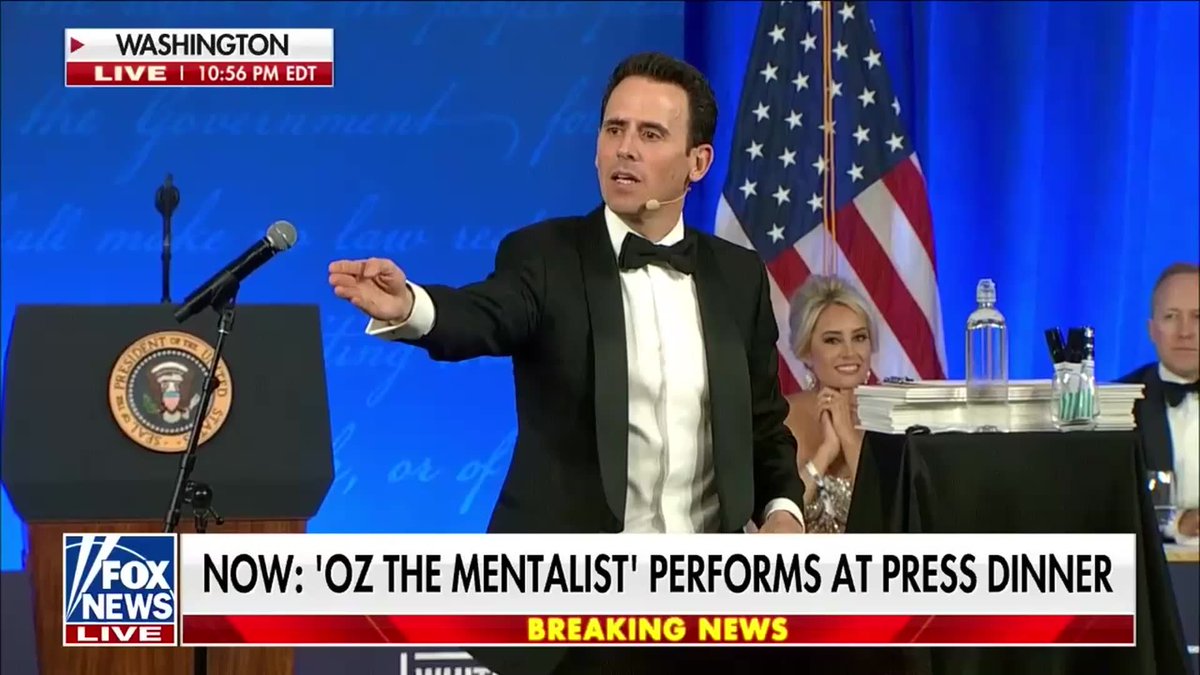 “I’m going to do something exceptionally crazier, you’re going to talk about this for years.” Oz the Mentalist pulls off an astonishing mind-reading stunt with Kevin Corke. In a shocking twist, someone else correctly reveals the thought in Corke's mind leaving everyone at the WHCA Dinner stunned.