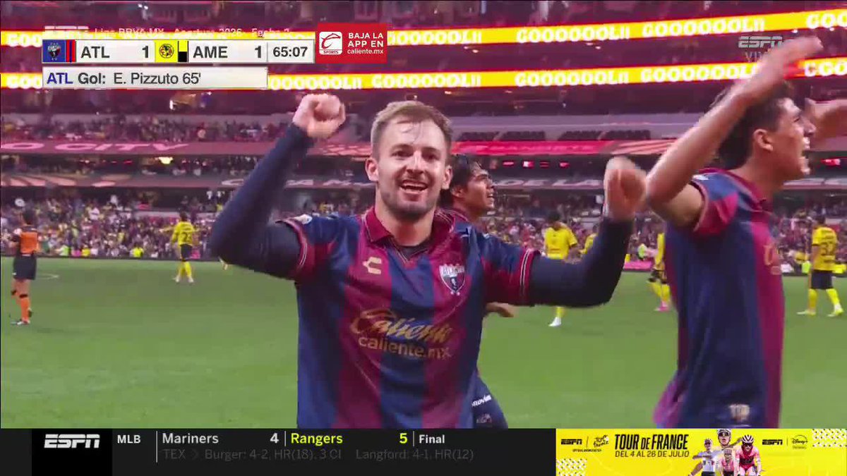 ¡YA LO EMPATÓ EL ATLANTE! 🐴🔥 🔵🔴 Los Potros de Hierro igualan el marcador, tras un gran gol de Eugenio Pizzuto. 🐴 1-1 🦅 EN VIVO por ESPN y #DisneyPlus Premium. 📺