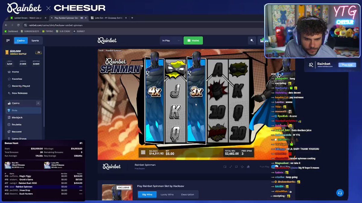 Content Creator Cheesur WINS in Rainbet Spinman💰