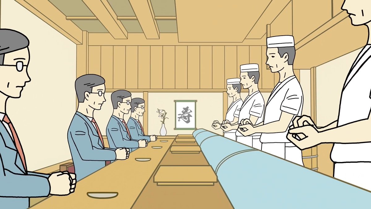 短編アニメ「SUSHILOGY」 寿司を食べるだけのアニメ。（再掲） #自主制作アニメ #手描きアニメ #indie_anime