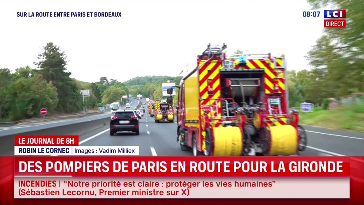🔥🚒 Incendies : des sapeurs-pompiers de Paris en route pour la Gironde