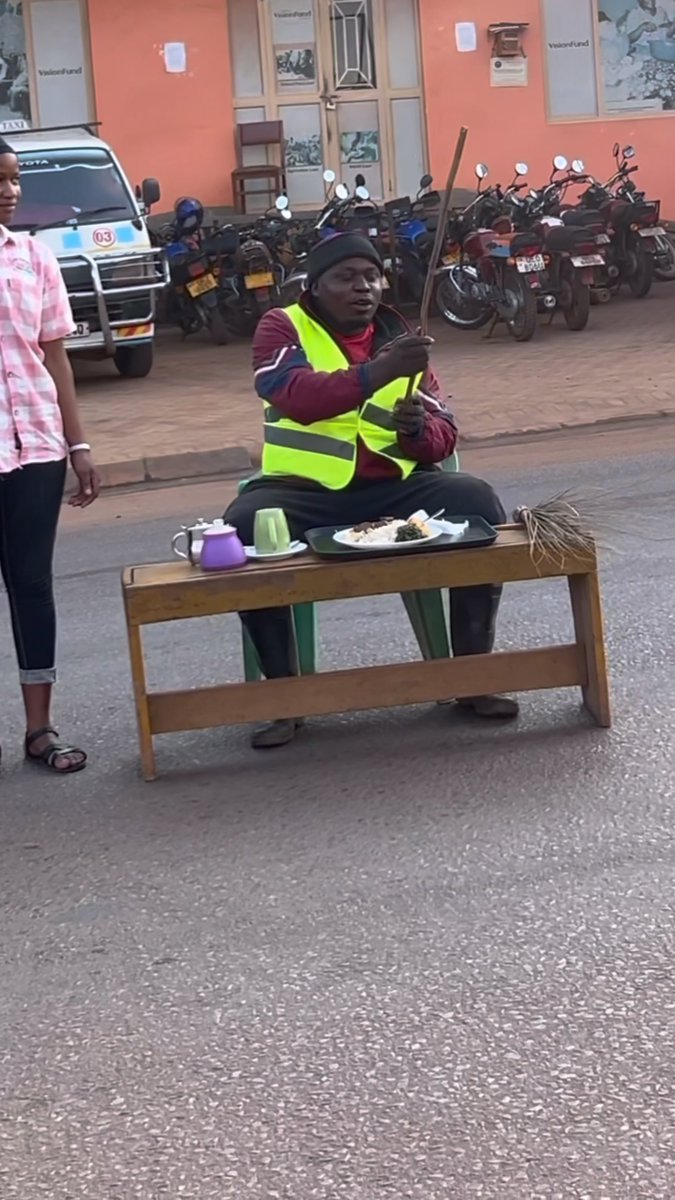 This one decided to have his breakfast in the middle of Masaka Road during the National Cleaning Day exercise.