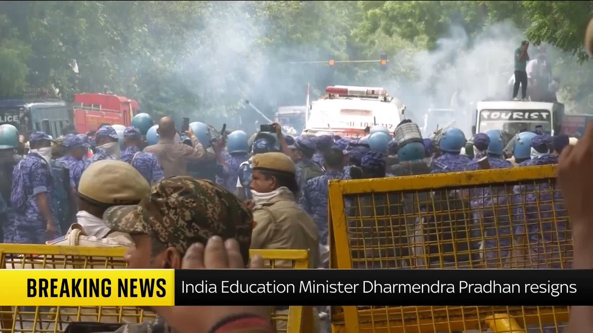 BREAKING: Indian Education Minister Dharmendra Pradhan has resigned after days of youth protests calling for him to quit. 📺 Sky 501 and YouTube
