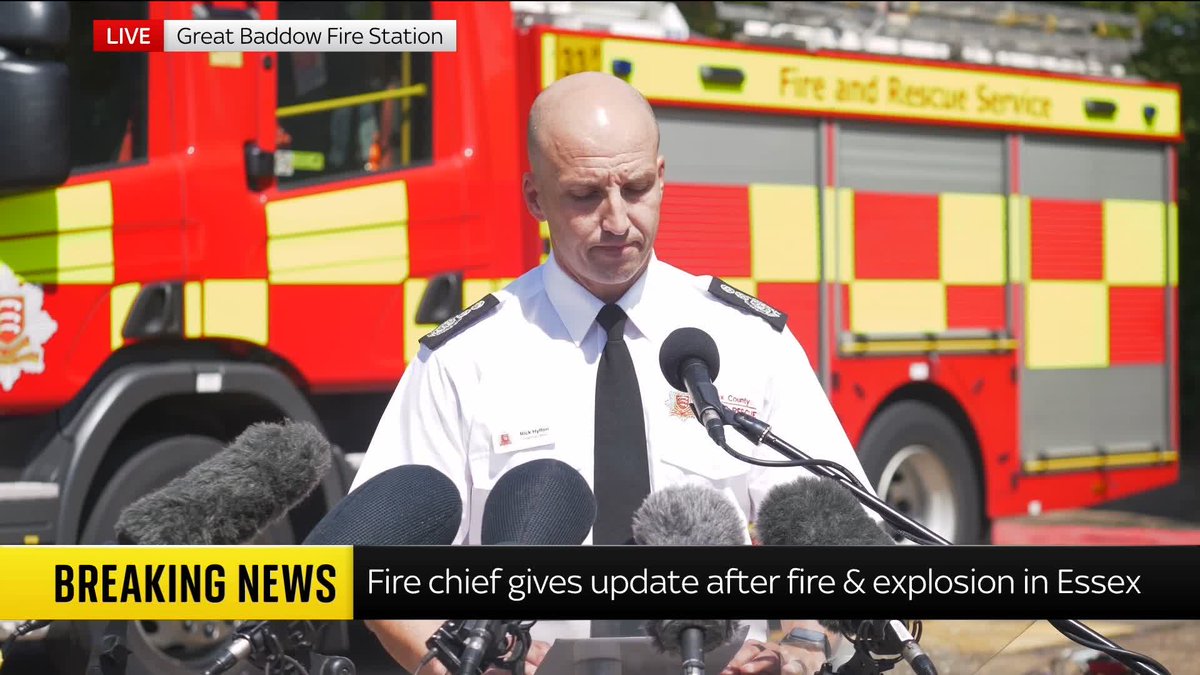 A "significant" blaze at a unit in Essex caused supplies of fertiliser to explode as over 100 firefighters tackled the flames. Fire crews were called to the blaze on Southend Road on Friday. Chief Fire Officer Rick Hylton gives an update. 📺 Sky 501/YT