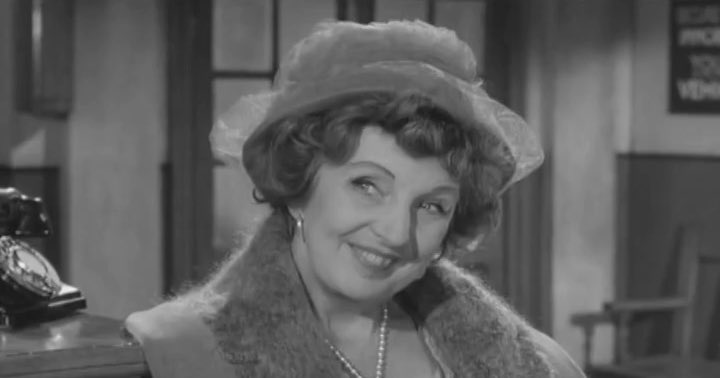 Carry On Constable (1960). Mrs May (Joan Hickson) is arrested for being drunk and disorderly.